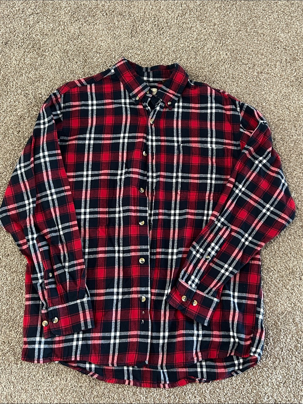 Men's Red Navy Hobbs Creek Plaid Button-Down Shirt